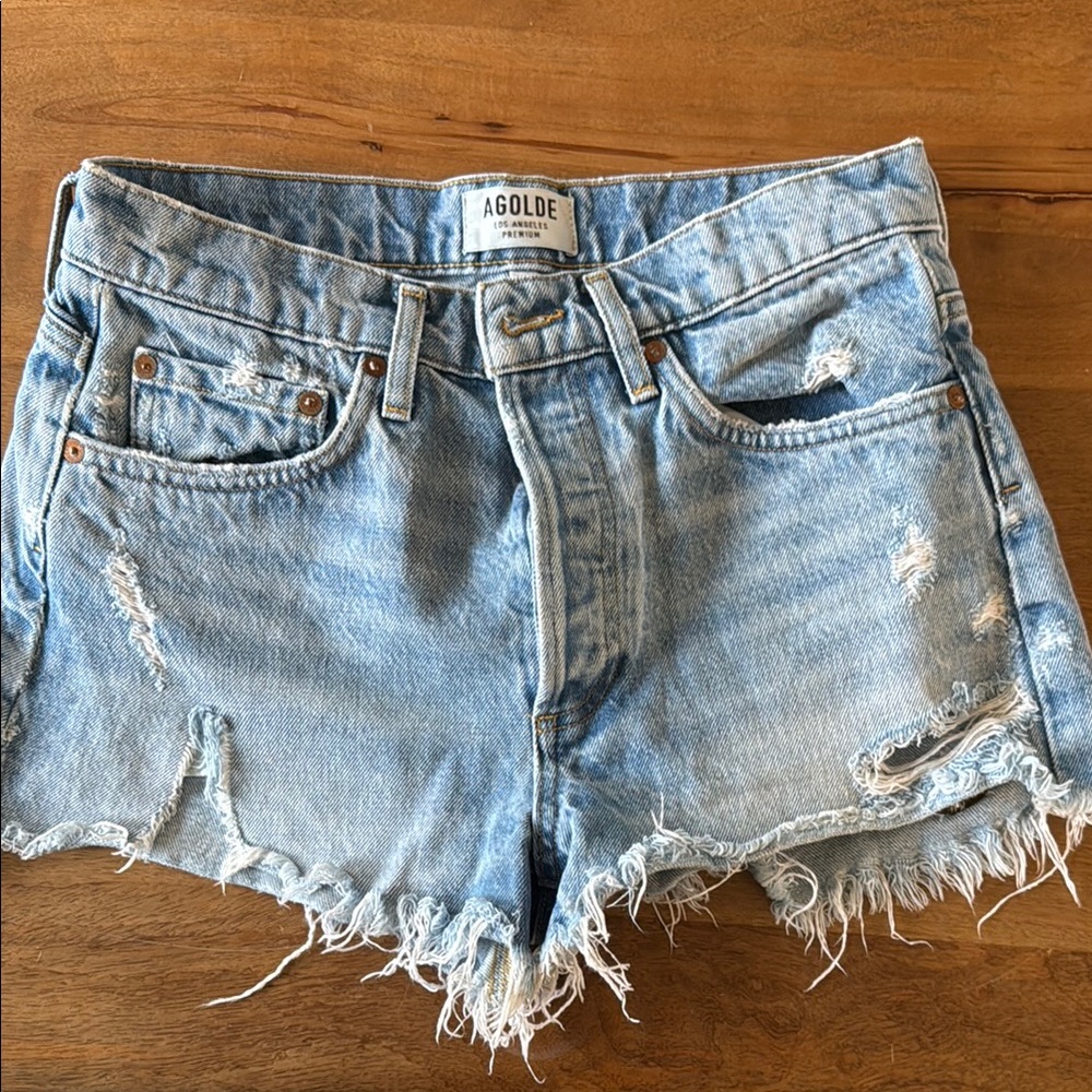 AGOLDE Women's Blue Denim Shorts